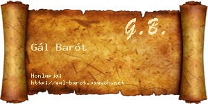 Gál Barót névjegykártya